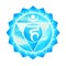 Blue color of chakra symbol throat concept, flower floral