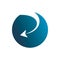 Blue color circle swirl arrow logo design