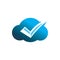 Blue color cloud check correct true logo design