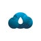 Blue color cloud nature water drop fall logo design