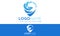 Blue Color Eagle Bird Shape Pin Location Logo Design