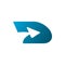 Blue color letter d arrow motion logo design