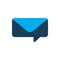 Blue color mail chat logo design