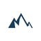 Blue color mountain corner triangle arrow outdoor camp adventure logo design