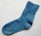 Blue Color Natural Wool Hand Made Knitted Warm Socks Sock On The White Background