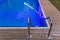 Blue color pool ,  handle