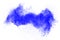 Blue Color powder splash cloud on white background