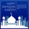 Blue Color Ramadan Kareem Image Vector