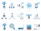 Blue color series computer communication icons set