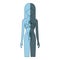 Blue color shading silhouette female person with respiratory and renal systems of human body