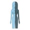 Blue color shading silhouette female person with respiratory system human body