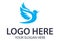 Blue Color Simple Bird Spread Wing Logo Design