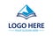 Blue Color Simple Open Book and Mountain Logo Design