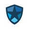Blue color star secure shield logo design