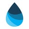 Blue color water drop fall logo design