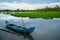 Blue color Wooden boat - Backwaters photography