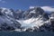 Blue colored glacier in Drygalski Fjord on South Georgia