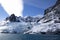 Blue colored glacier in Drygalski Fjord on South Georgia