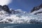 Blue colored glacier in Drygalski Fjord on South Georgia