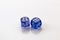 Blue colored isolated pair dice