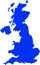 Blue colored United Kingdom outline map. Political uk map. Vector illustration
