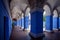 Blue columns monastery Saint Catalina, Arequipa, Peru