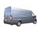 Blue commercial delivery van isolated