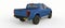 Blue commercial vehicle delivery truck with a double cab. Machine without insignia with a clean empty body to accommodate your log
