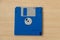 Blue computer diskette