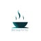 Blue concept bowl sup food dish restaurant logo illustration design