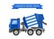 Blue concrete mixer truck cement industry equipment machine vector.