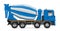 Blue concrete mixer truck vector illustration