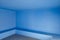 Blue concrete walls indoor room. Minimalist interior architecture