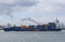 Blue Container Ship on Nieuwe Waterweg