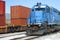 Blue container train