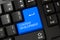 Blue Content Development Button on Keyboard. 3D.