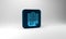 Blue Contract money icon isolated on grey background. Banking document dollar file finance money page. Blue square
