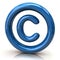 Blue copyright icon