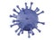Blue corona virus cell isolated on white background. 3d rendering