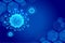 Blue coronavirus covid-19 pandemic outbreak background design