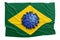 Blue coronavirus over brazilian flag. Covid-19 in Brazil related concepts