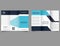 blue corporate trifold brochure. Vector editable template.