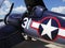 Blue Corsair Fighter Plane at the Airshow