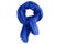 Blue cotton scarf. White isolate