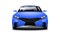 Blue Coupe Sporty Car On White Background. Front View With Isolated Path