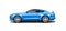Blue Coupe Sporty Car On White Background. Side View With Isolated Path.