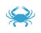 Blue crab. Logo. Isolated crab on white background