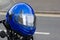 Blue crash helmet