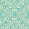 Blue cream floral damask seamless pattern