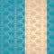 Blue and cream oriental flower pattern banner